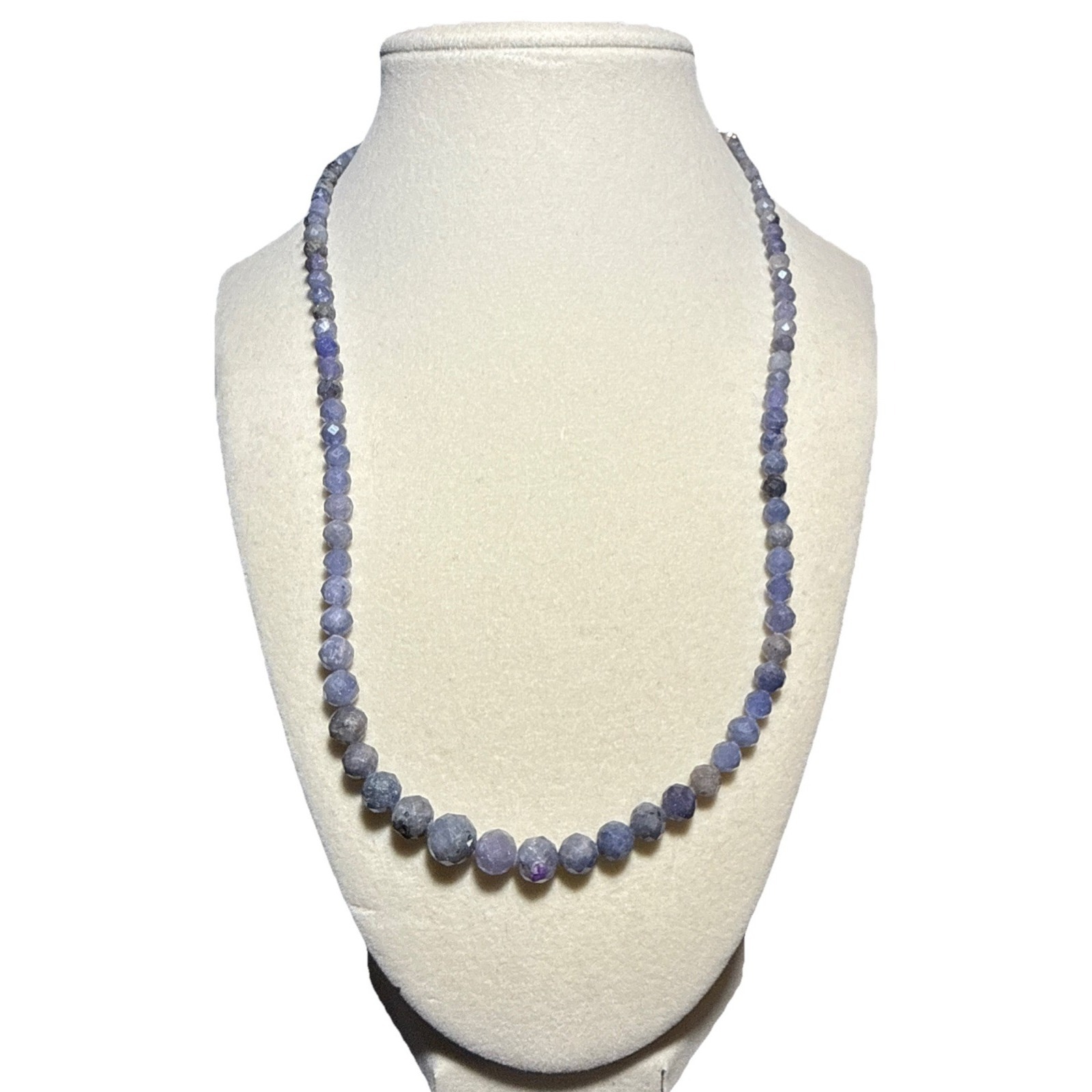 Jay King Tanzanite Sterling Silver Graduated Beaded Necklace J13-19